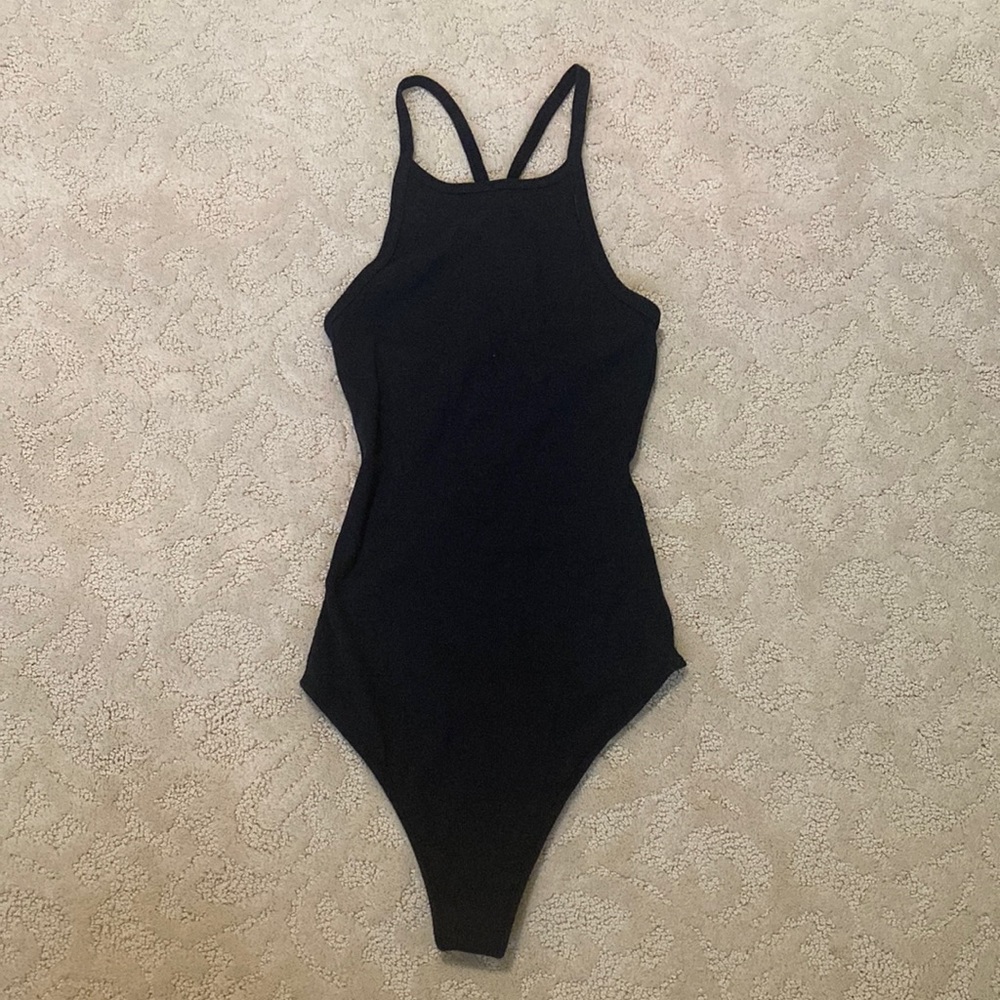 Abercrombie & Fitch cross back black body suit (XS)